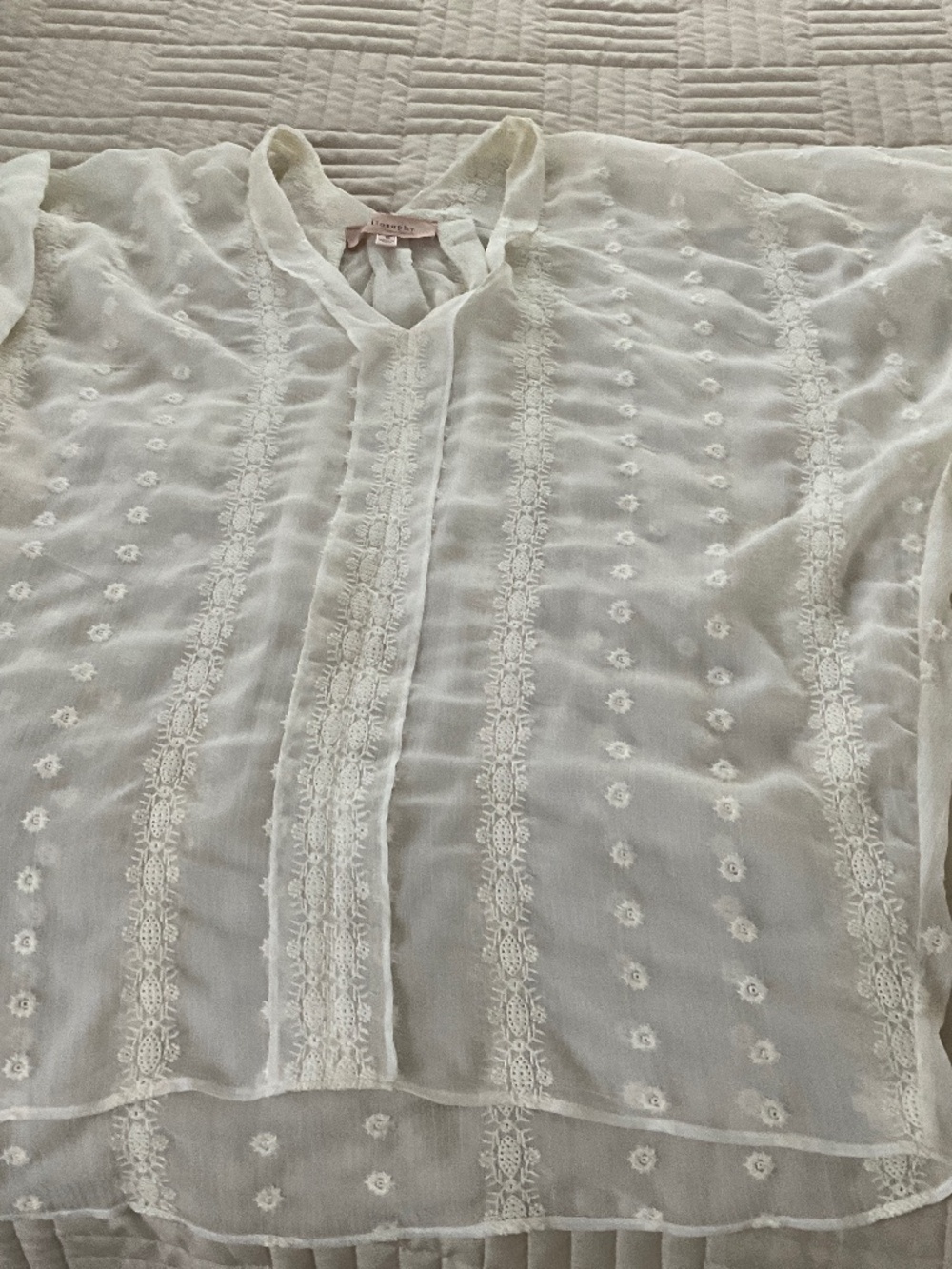 Philosophy cream lace blouse size  medium